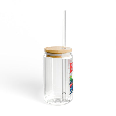 The Nerdy Birder Cool Bird 16oz Sipper Glass With Bamboo Lid