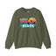 Easily Distracted by Birds Retro Sunset Crewneck Sweatshirt
