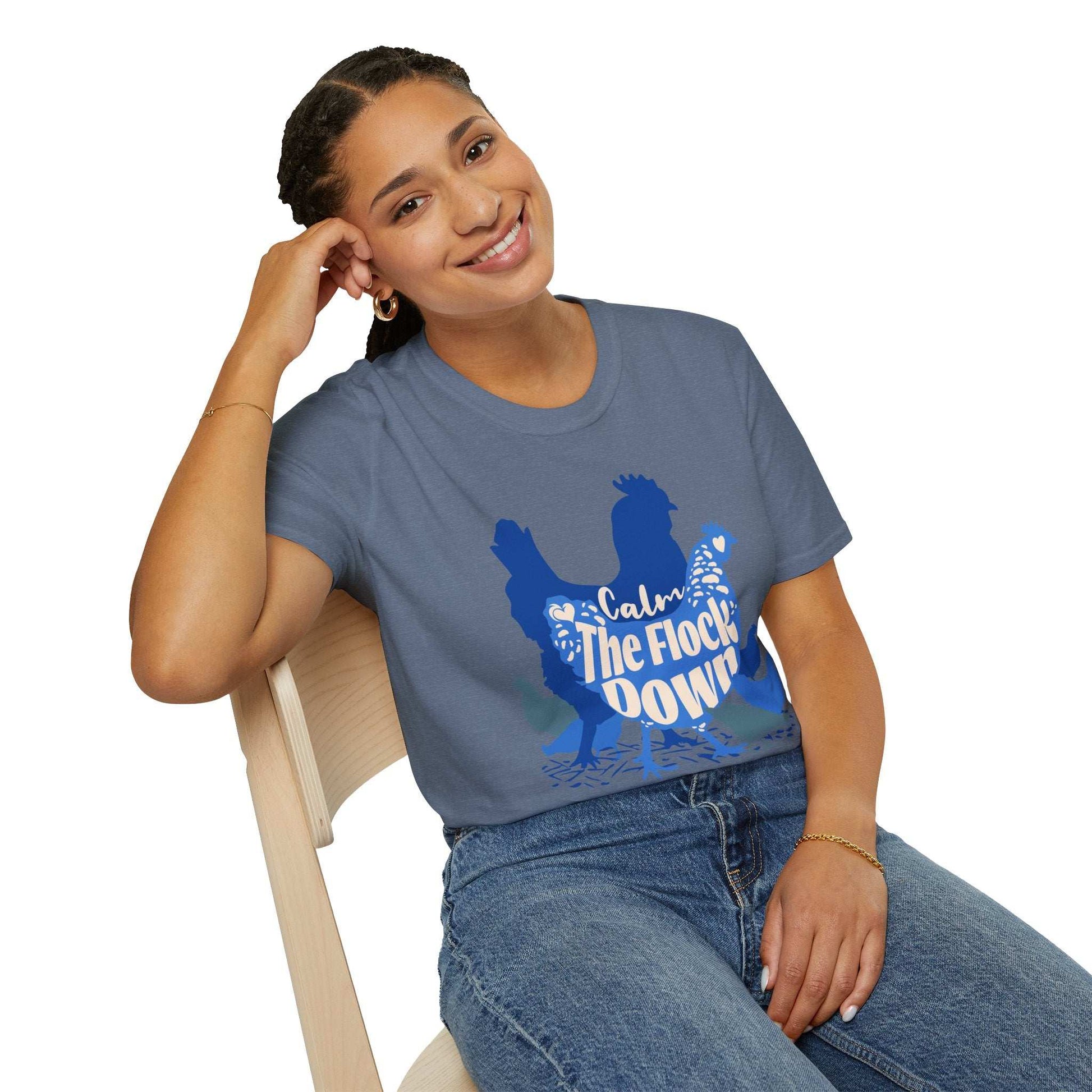Calm The Flock Down Unisex Softstyle T-Shirt - Retro Vibe Tee for Casual Wear