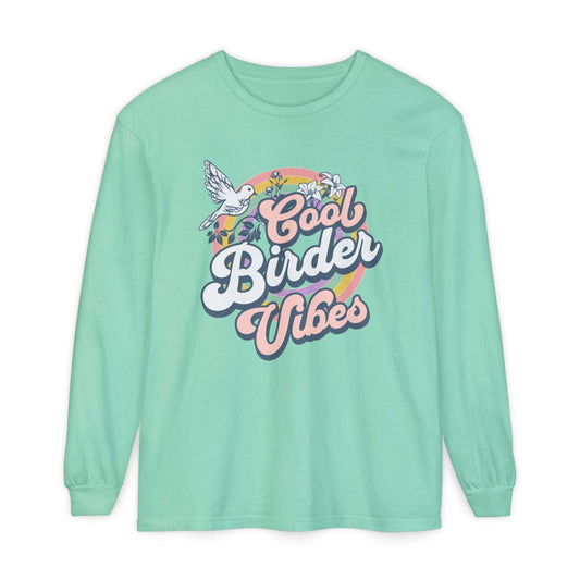 Cool Birder Vibes Long Sleeve T-Shirt for Bird Lovers