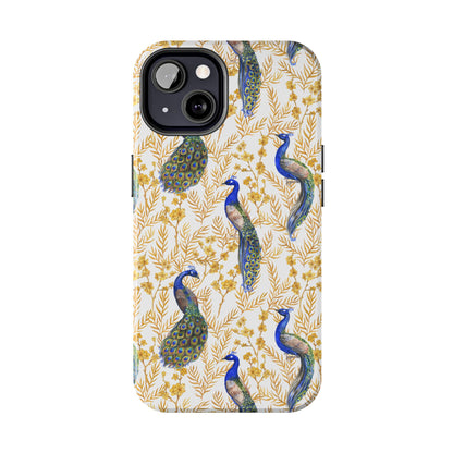 Elegant Peacock Tough Phone Case - Stylish Protection for Nature Lovers