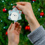Winter Snow Bird & Cherry Blossom Accent Ceramic Ornament - Festive Holiday Decor