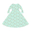 Mint Warbler Long Sleeve Dance Dress, Elegant Birder Dress, Bohemian Style Dress