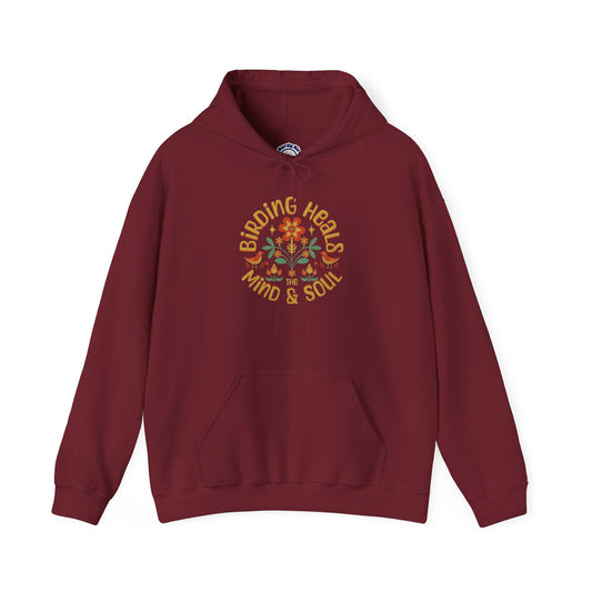 Birding Heals Hooded Sweatshirt - Unisex, Cozy Gift for Mindfulness, Yoga, Meditation, Self-Care, Affirmation Wear
