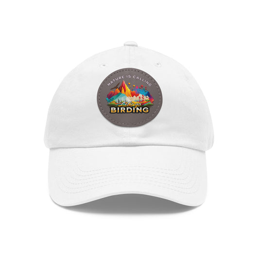 The Nerdy Birder - "Let's Go Birding"  Dad Hat, Leather Patch Cap, Perfect Gift for Dads, Nature Lovers, Casual Style Cap, Summer Accessories