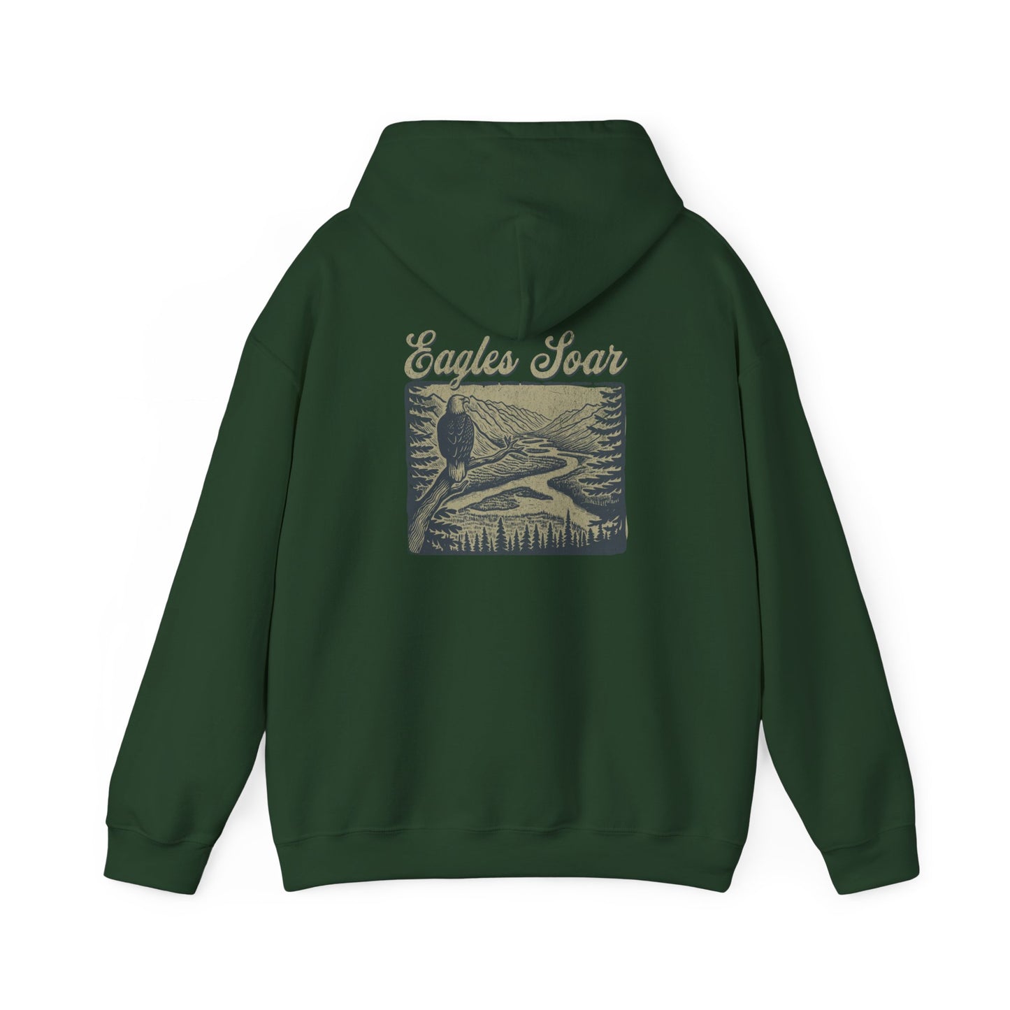The Nerdy Birder - Eagle Soars Back Design Unisex Hoodie - Cozy Sweatshirt for Nature Lovers