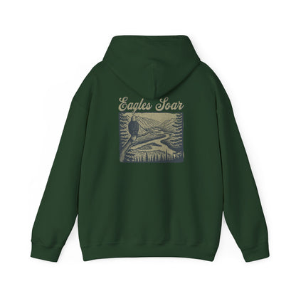 The Nerdy Birder - Eagle Soars Back Design Unisex Hoodie - Cozy Sweatshirt for Nature Lovers