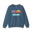 Easily Distracted by Birds Retro Sunset Crewneck Sweatshirt