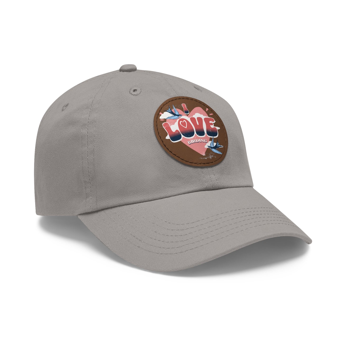 The Nerdy Birder - "I Love BIrding" Dad Hat, Leather Patch Cap, Perfect Gift for Dads, Nature Lovers, Casual Style Cap, Summer Accessories