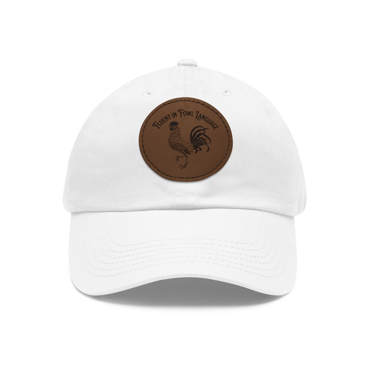 The Nerdy Birder - "Fluent in Fowl Language"  Dad Hat, Leather Patch Cap, Perfect Gift for Dads, Nature Lovers, Casual Style Cap, Summer Accessories