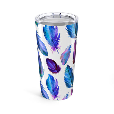 Boho-Chic Feather Tumbler 20oz - Stylish Travel Mug for Coffee Lovers