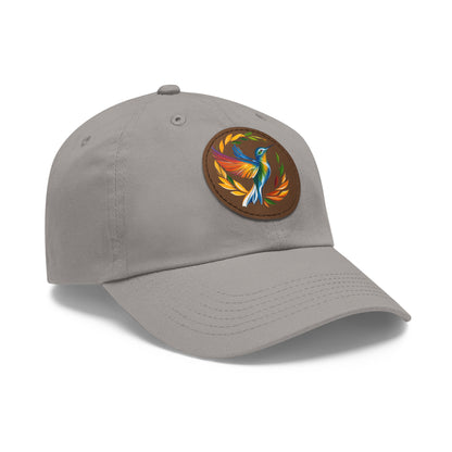 Hummingbird Rainbow Hat Leather Patch Cap