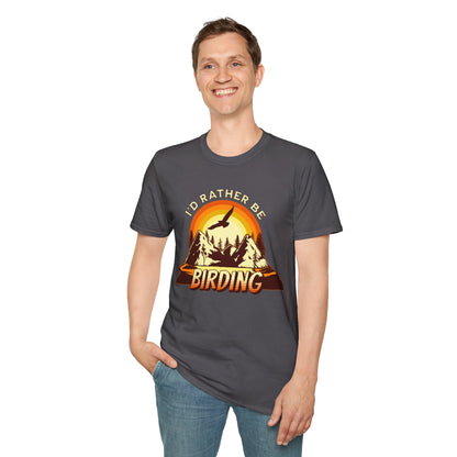 I'd Rather Be Birding Unisex Softstyle T-Shirt - Perfect for Birdwatchers
